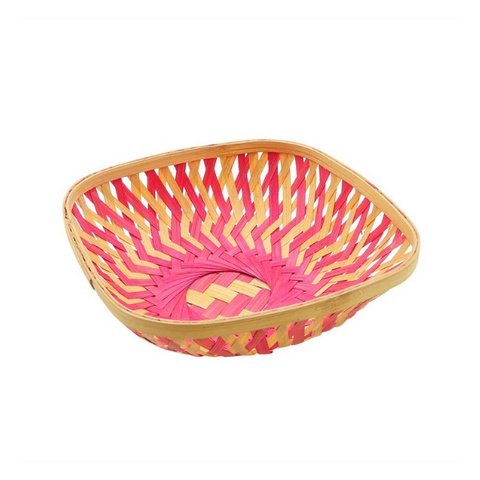 Handmade Bamboo Square Curve Gift Hamper Basket Set of 6