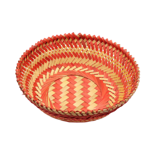 Handmade Bamboo Ultamuri Color Multipurpose Round Basket | Set of 5 Pcs