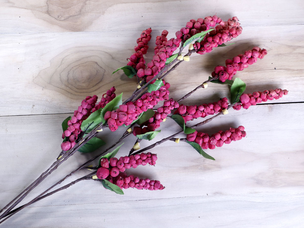 Homemade Sola Berry Stick Joynagar Handicraft Artificial Flowers color_pink