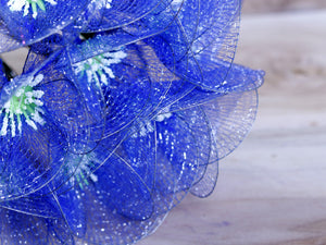 Handmade Poppy Net Flower Stick joynagar Handicraft Artificial Flowers color_blue