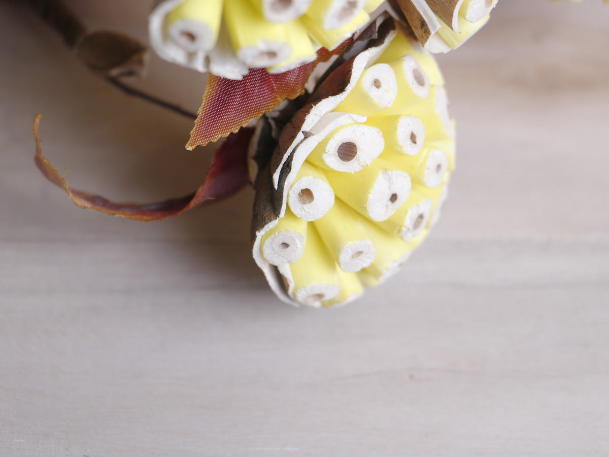 Decorative Burl Sola Wood Flower Stick Joynagar Handicraft Artificial Flowers color_yellow