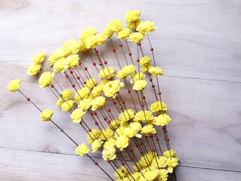 Decorative Coco Belle Moti Stick Joynagar Handicraft Artificial Flowers color_yellow