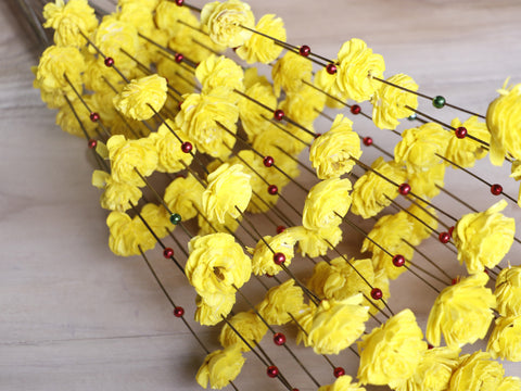 Decorative Coco Belle Moti Stick Joynagar Handicraft Artificial Flowers color_yellow