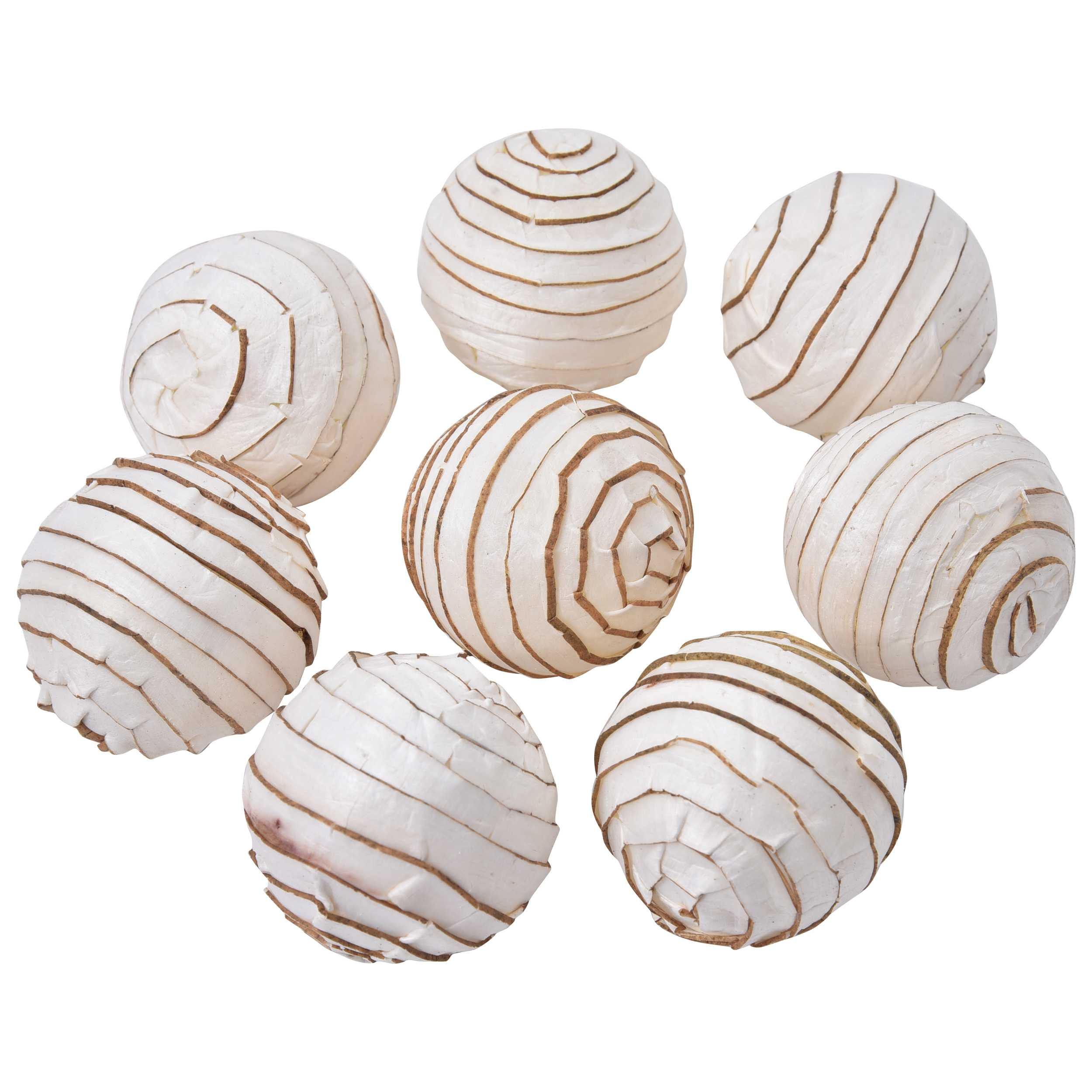 Narrow Stripe Sola Wood Decoration Ball - JOYNAGAR