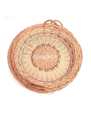 Willow Wicker Round Kodai Basket with Side Handle | Set of 3