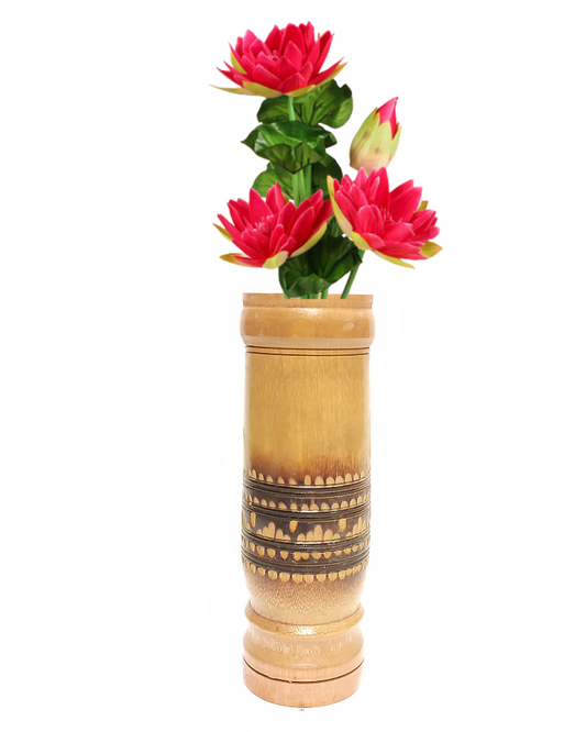 Handmade Bamboo Minakari Design Slim Flower Vase for decoration.  Jayanagar - handicraft