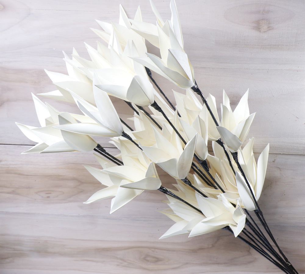 Decorative Jumbo Palm Lily Flower Stick Joynagar Handicraft Artificial Flowers color_white