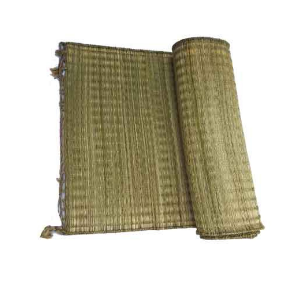 Handmade Natural Madur Kathi Grass Fibre Light Brown Floor Mat-joynagar