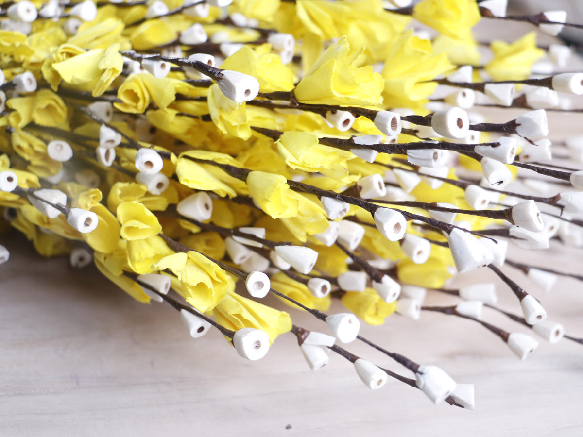 Sola Manella Buds Flower Stick Joynagar Handicraft Artificial Flowers color_yellow