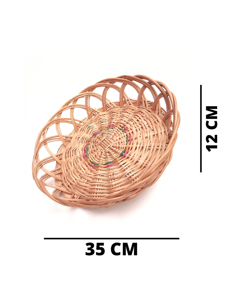 Kashmiri Willow Heavy Round Jali Basket
