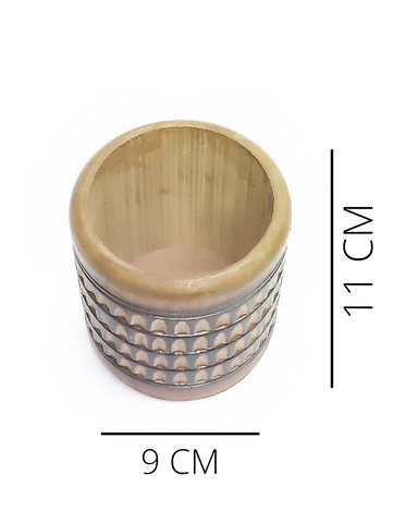 Handmade Bamboo Minakari Design Round  for use as a pen stand. Joynagar-handicraft 