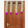Homedecorative Sola Ladi Chain Plain with Lotus Joynagar Handicraft Artificial Flowers color_plain