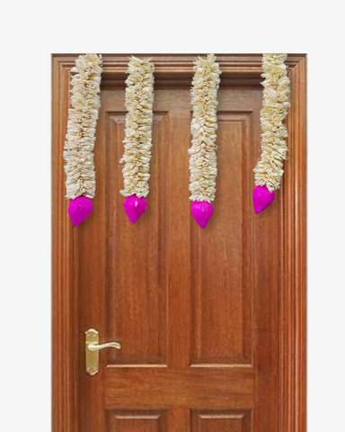 Homedecorative Sola Ladi Chain Plain with Lotus Joynagar Handicraft Artificial Flowers color_plain