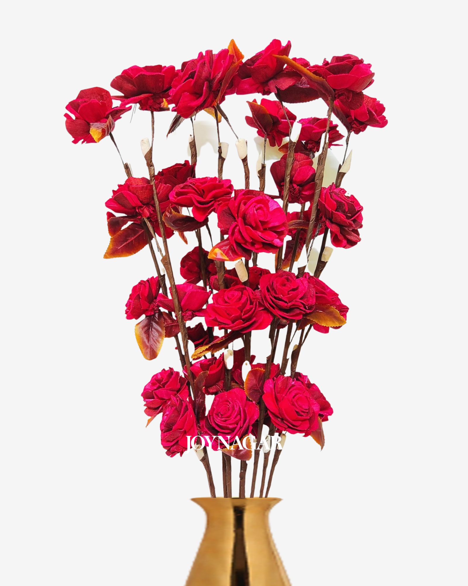 Sola Beauty Rose Flower Stick Joynagar Handicraft Artificial Flowers color_red