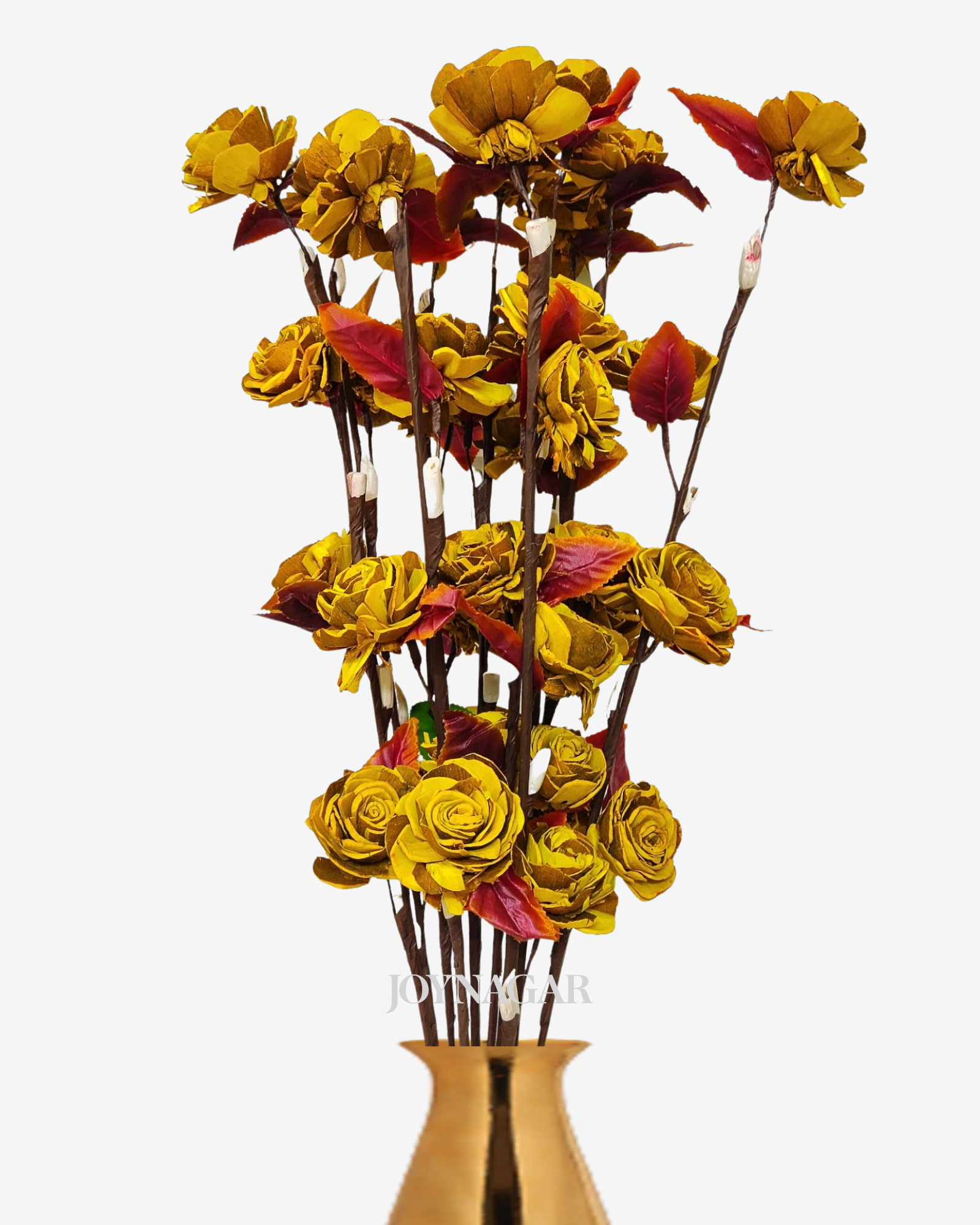 Sola Beauty Rose Flower Stick Joynagar Handicraft Artificial Flowers color_yellow