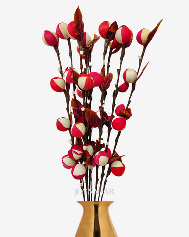 Decorative Corn Ball with Stick joynagar Handicraft Artificial Flowers Handmade color_red