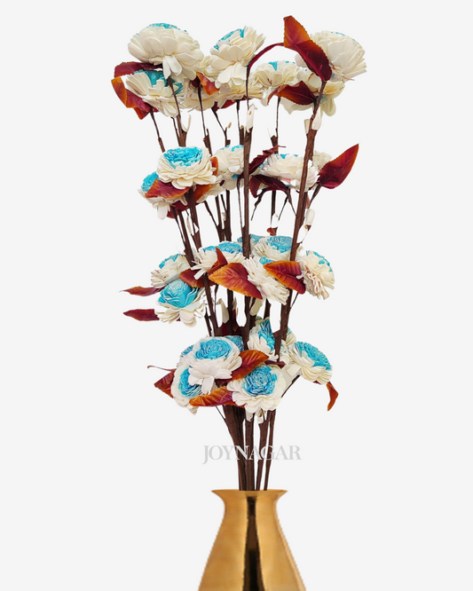 Handmade Sola Dual Belli Flower Stick Joynagar Handicraft Artificial Flowers Homemade color_sky