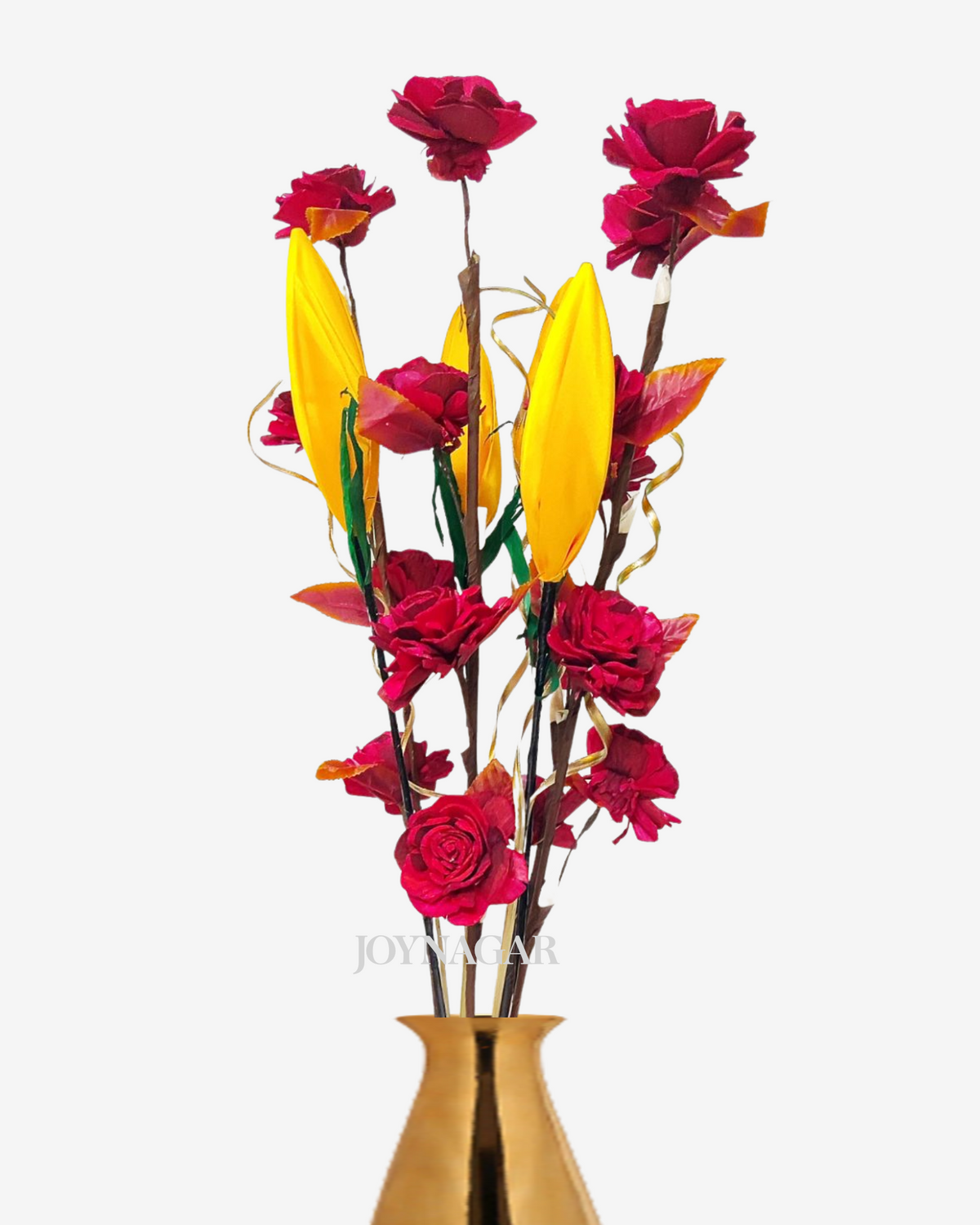 Sola Beauty Rose Lotus Buds Mix Flower Bunch Joynagar Handicraft Artificial Flowers color_random