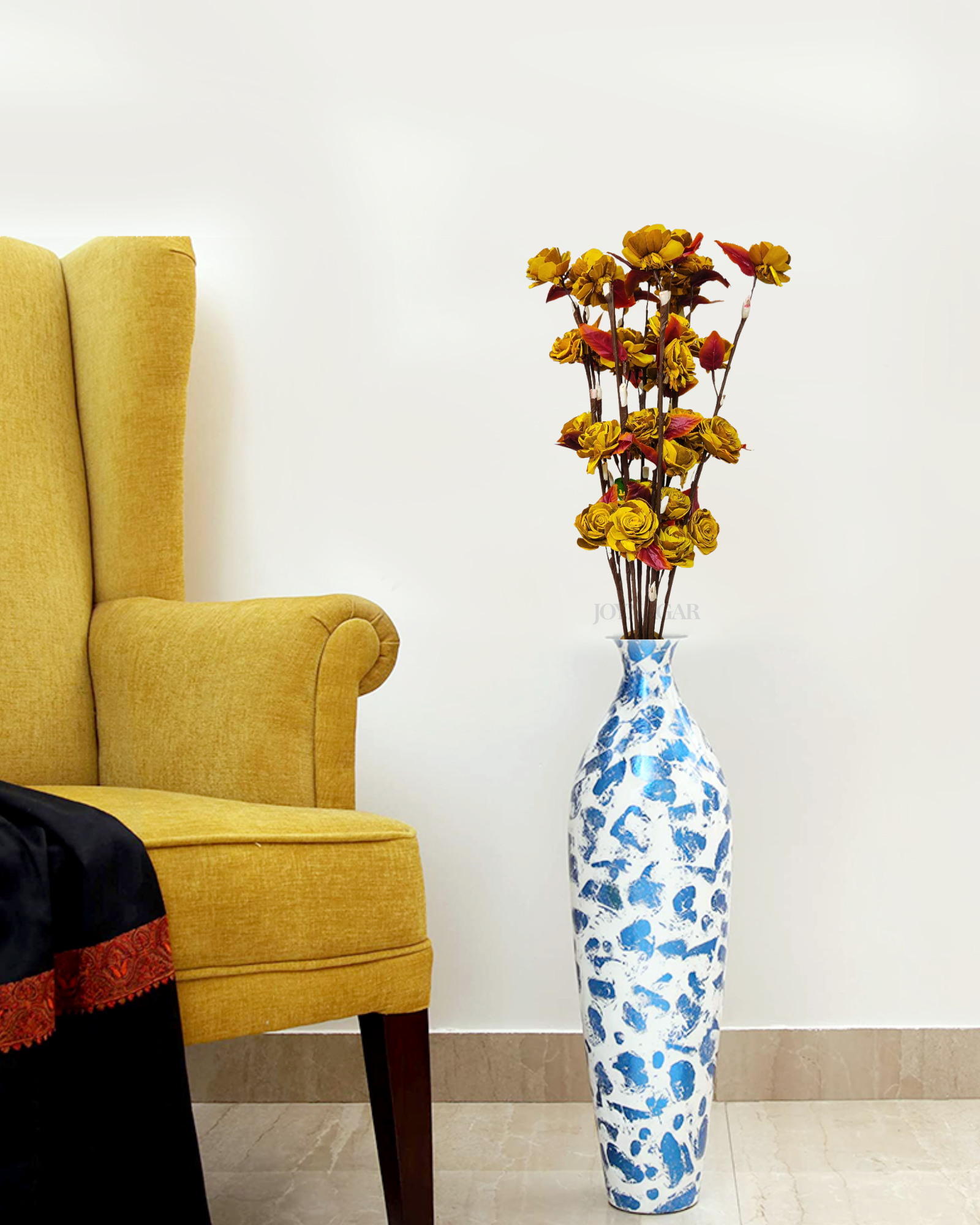 Sola Beauty Rose Flower Stick Joynagar Handicraft Artificial Flowers color_yellow