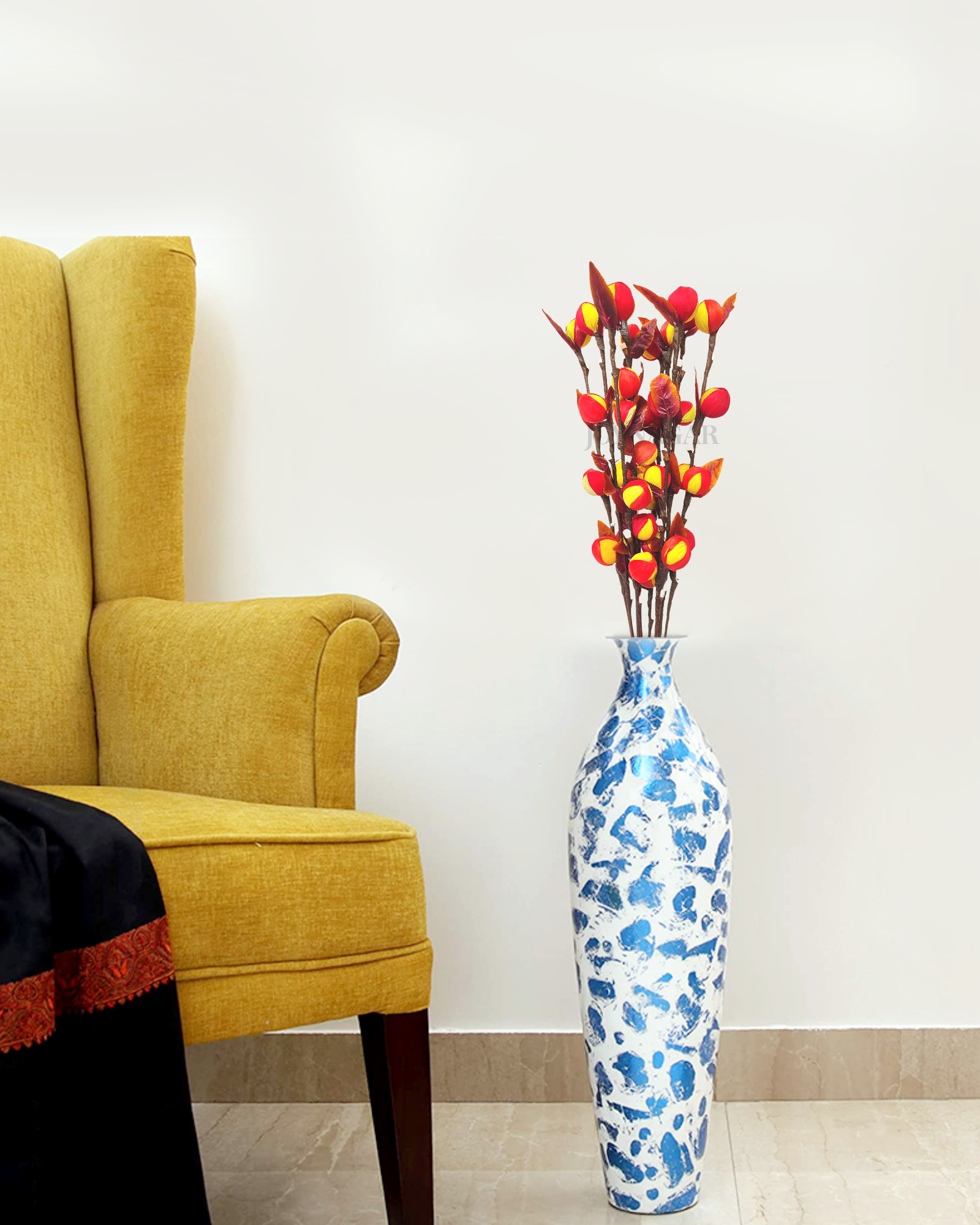 Decorative Corn Ball with Stick joynagar Handicraft Artificial Flowers Handmade color_yellow