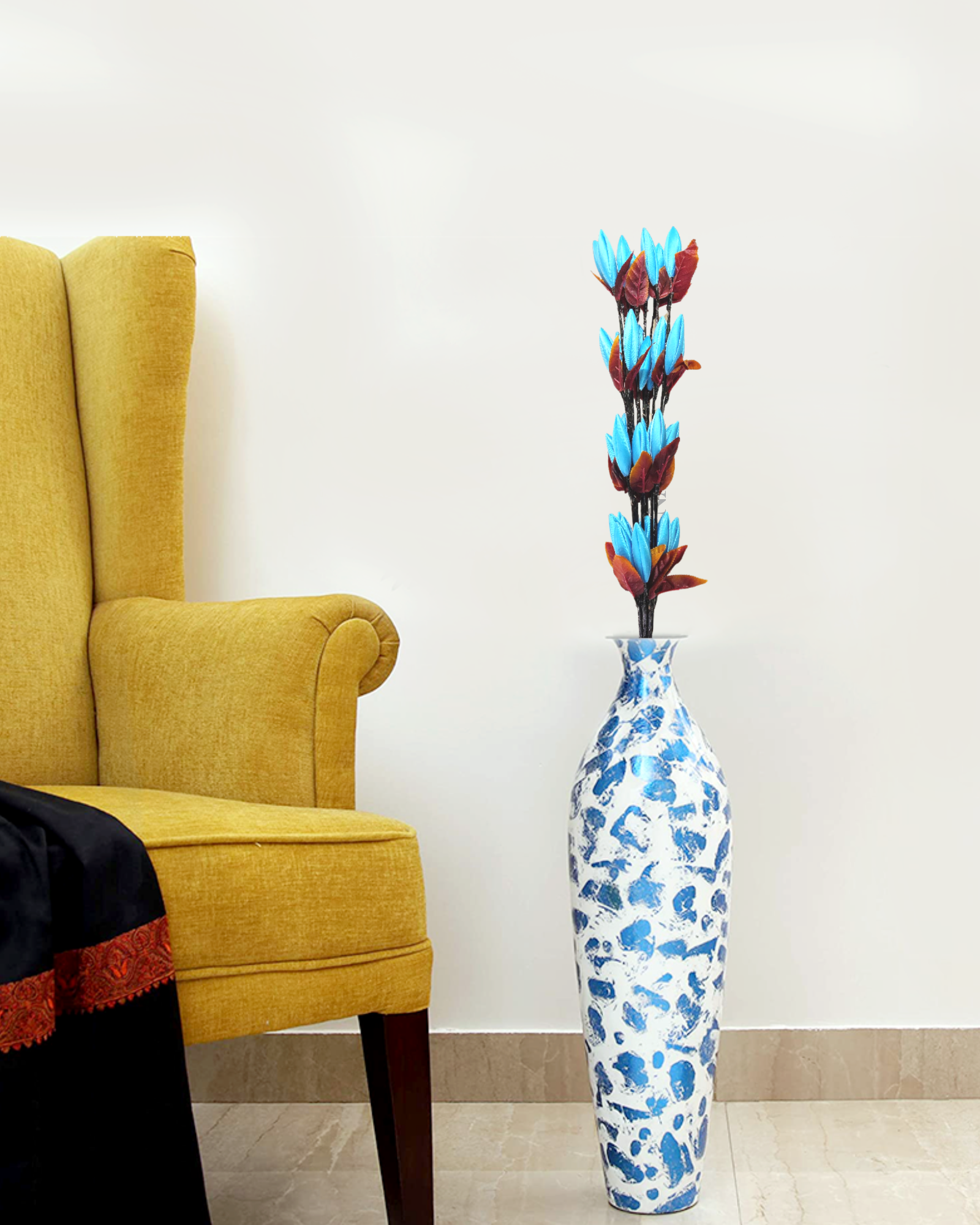 Decorative Silk Lotus Buds Flower Stick Joynagar Handicraft Artificial Flowers color_sky