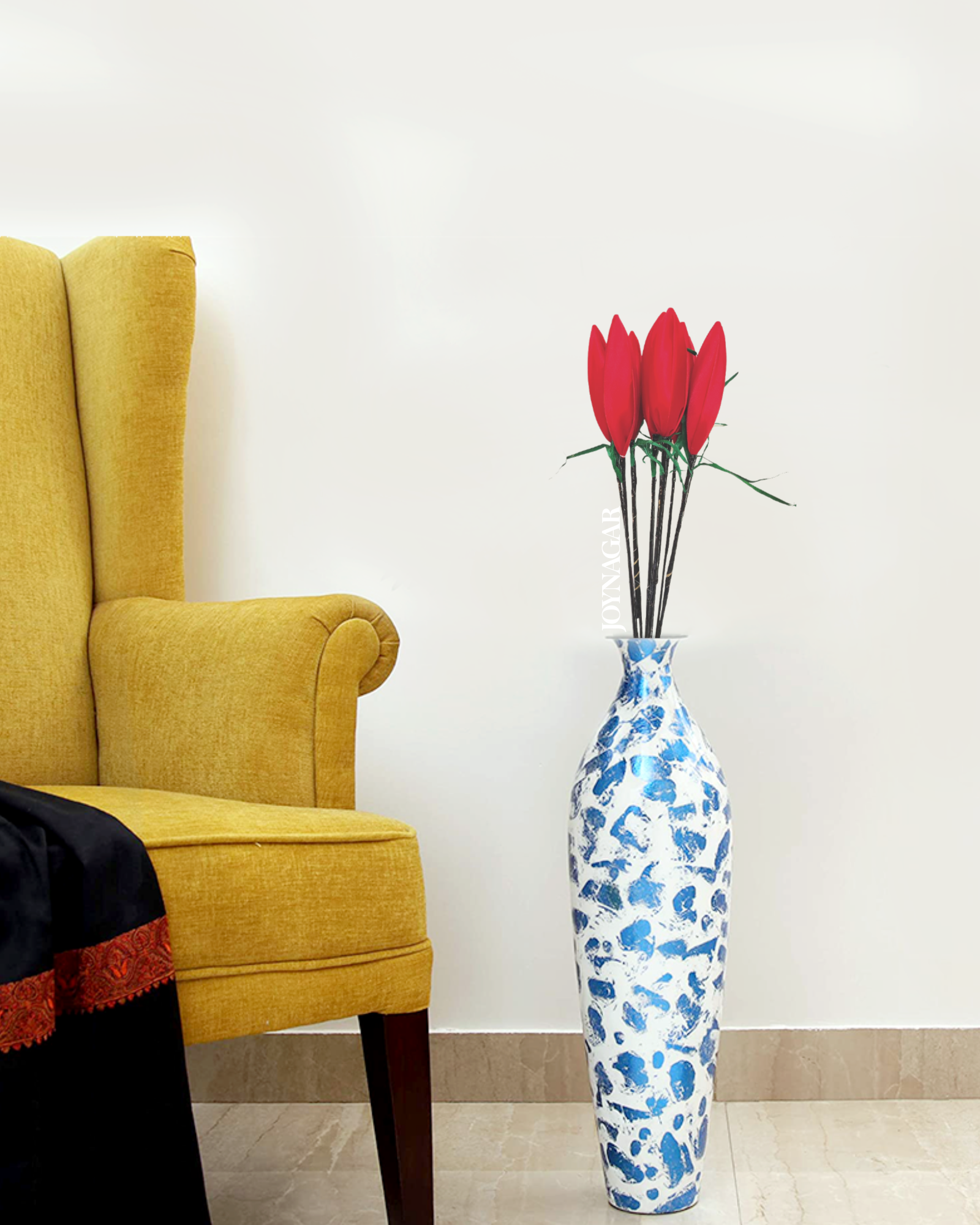 Decorative Silk Single Lotus Buds Flower Stick Joynagar Handicraft Artificial Flowers color_red