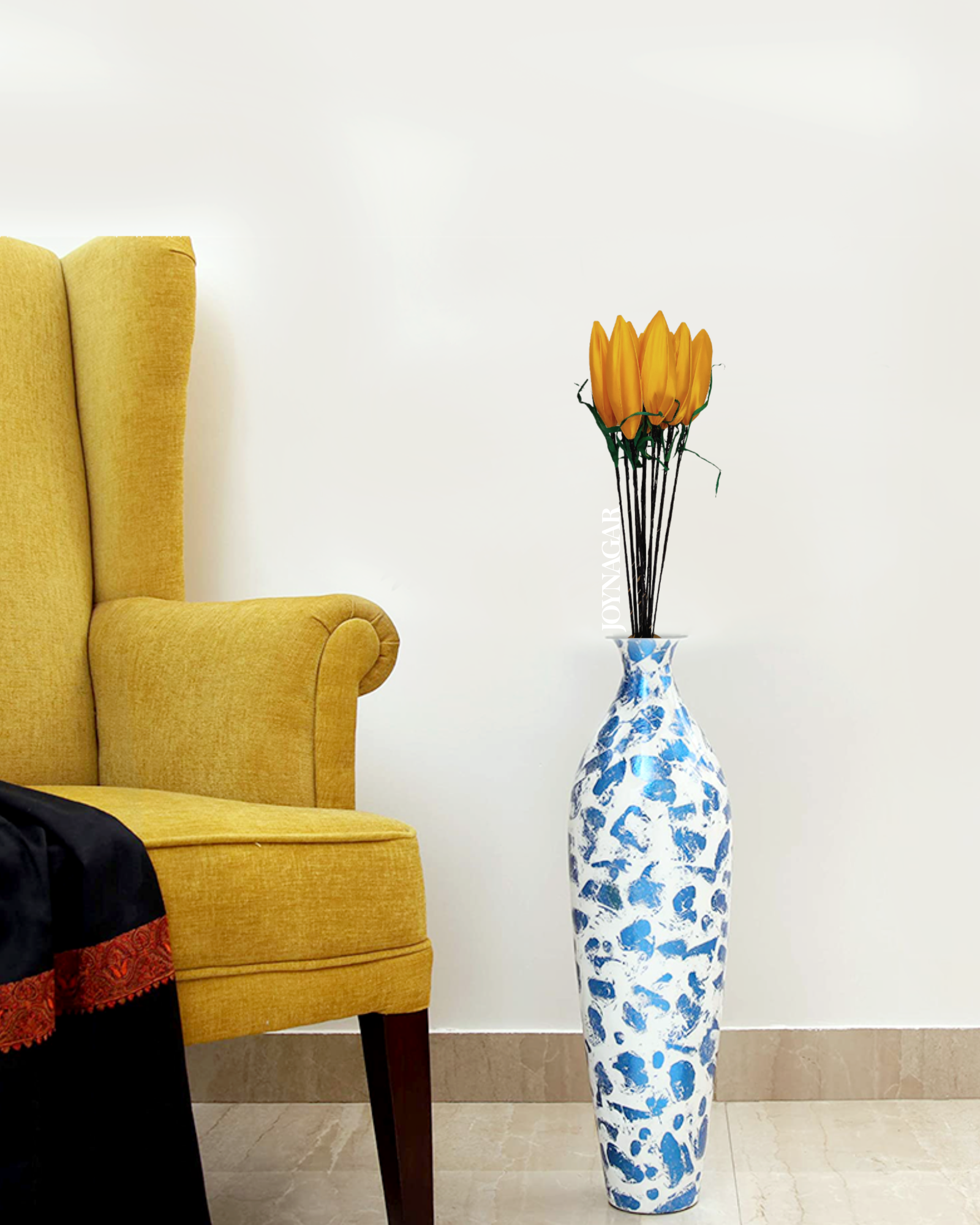 Decorative Silk Single Lotus Buds Flower Stick Joynagar Handicraft Artificial Flowers color_yellow