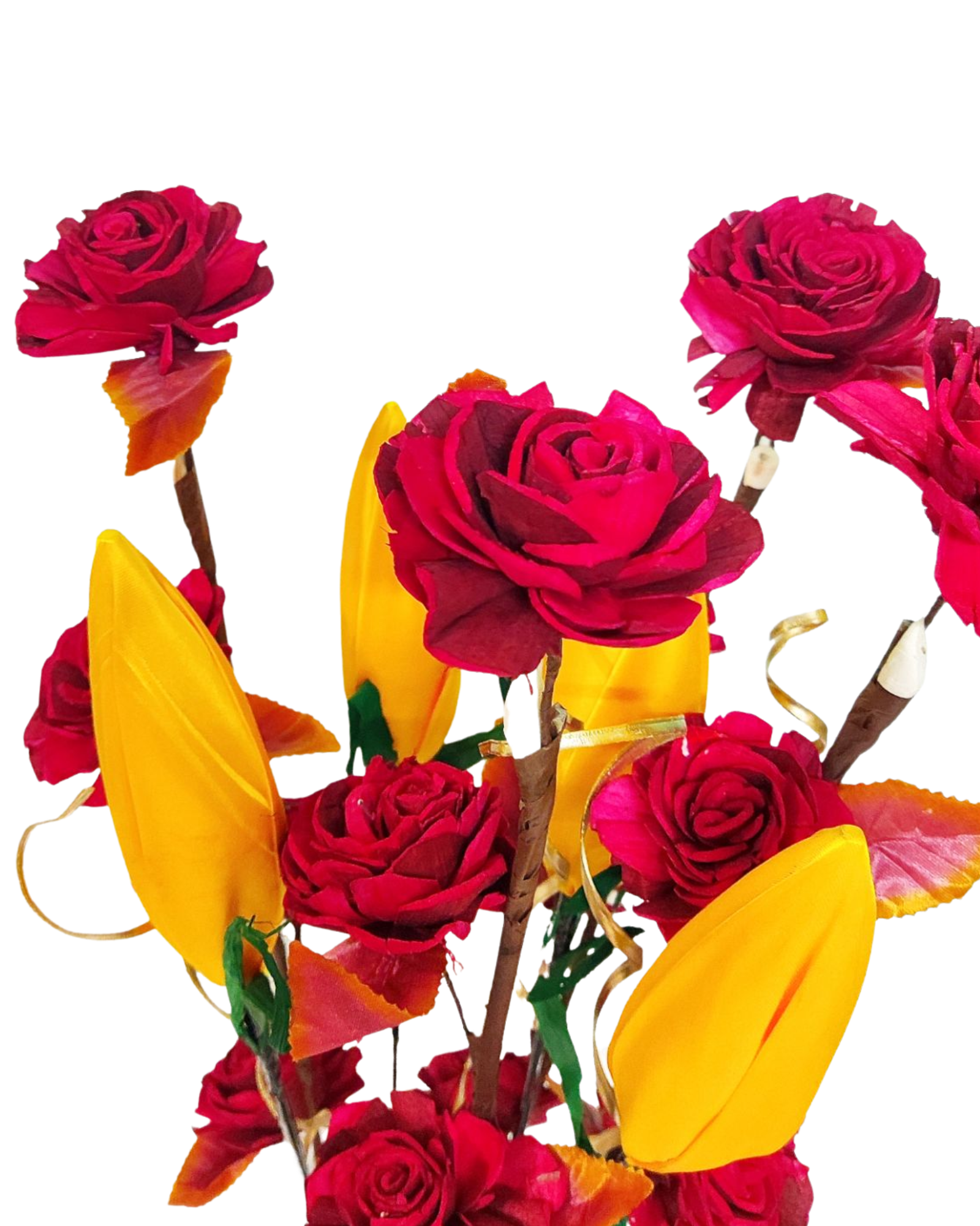 Sola Beauty Rose Lotus Buds Mix Flower Bunch Joynagar Handicraft Artificial Flowers color_random