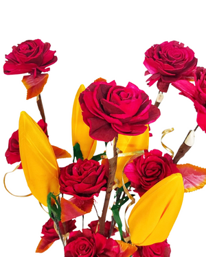 Sola Beauty Rose Lotus Buds Mix Flower Bunch Joynagar Handicraft Artificial Flowers color_random