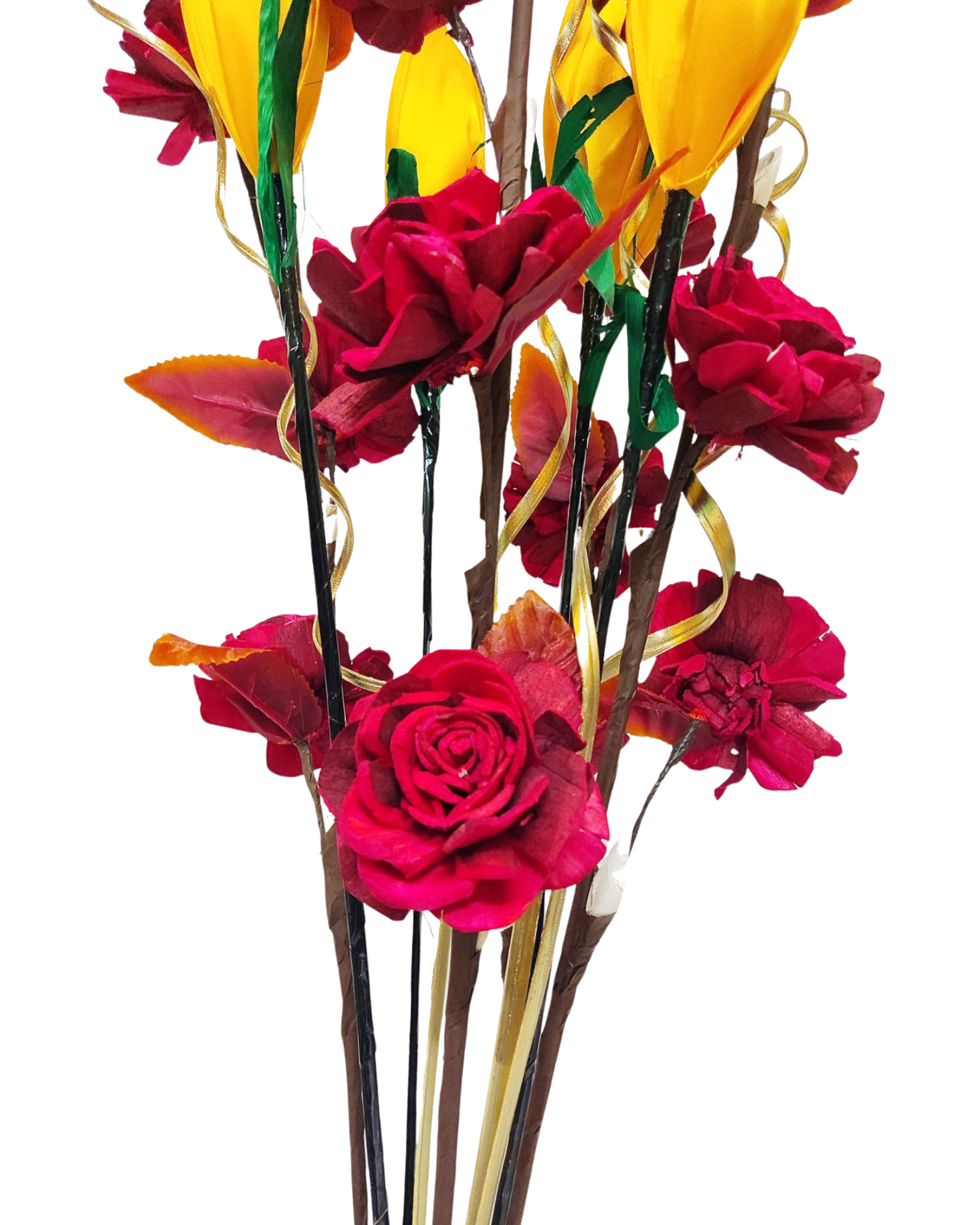 Sola Beauty Rose Lotus Buds Mix Flower Bunch Joynagar Handicraft Artificial Flowers color_random