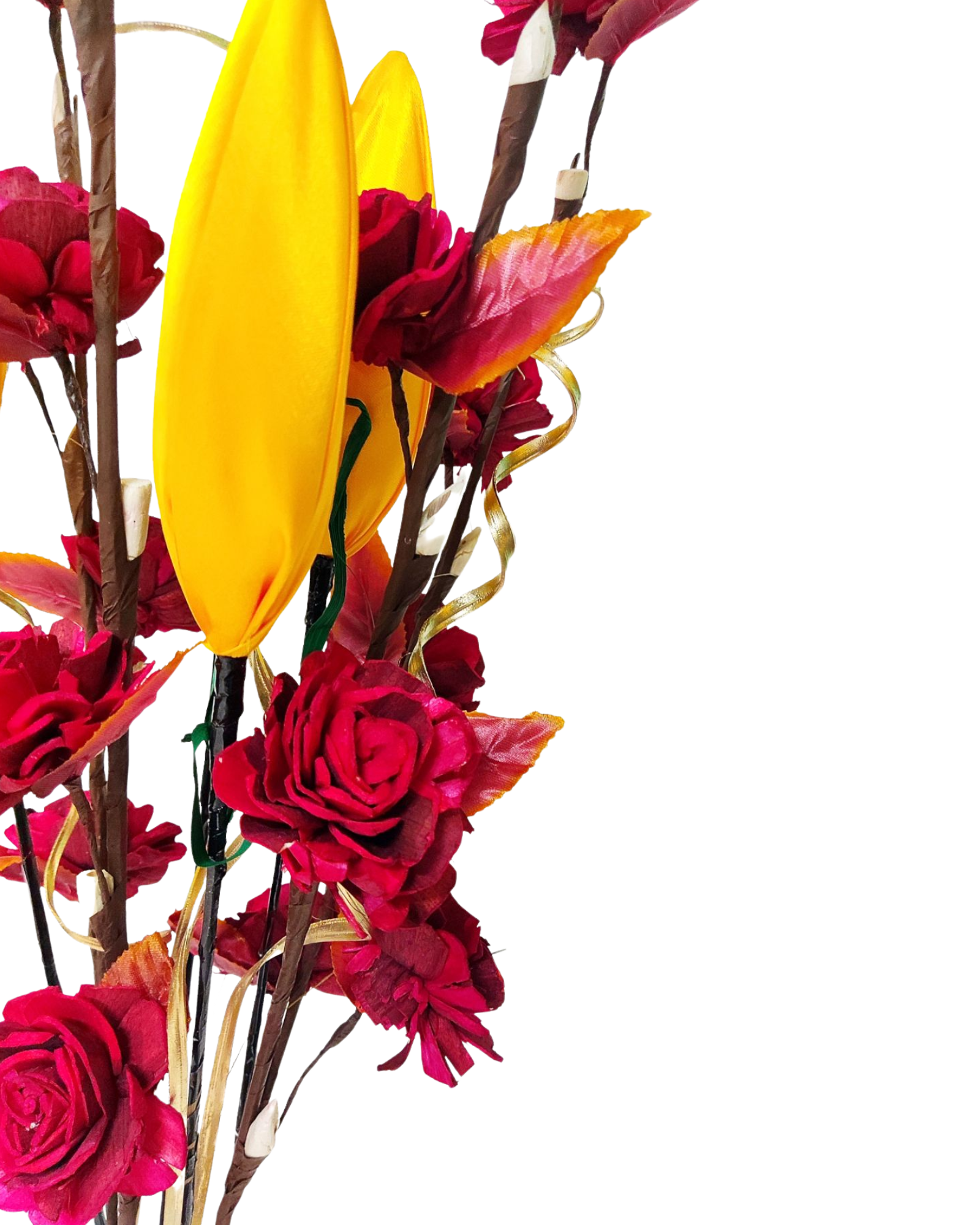 Sola Beauty Rose Lotus Buds Mix Flower Bunch Joynagar Handicraft Artificial Flowers color_random