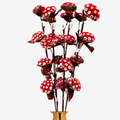 Decorative Burl Sola Wood Flower Stick Joynagar Handicraft Artificial Flowers color_red