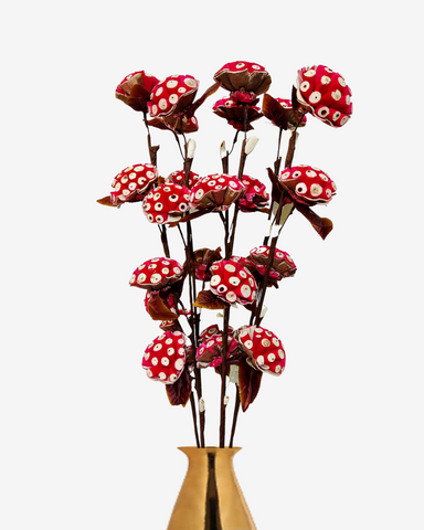 Decorative Burl Sola Wood Flower Stick Joynagar Handicraft Artificial Flowers color_red