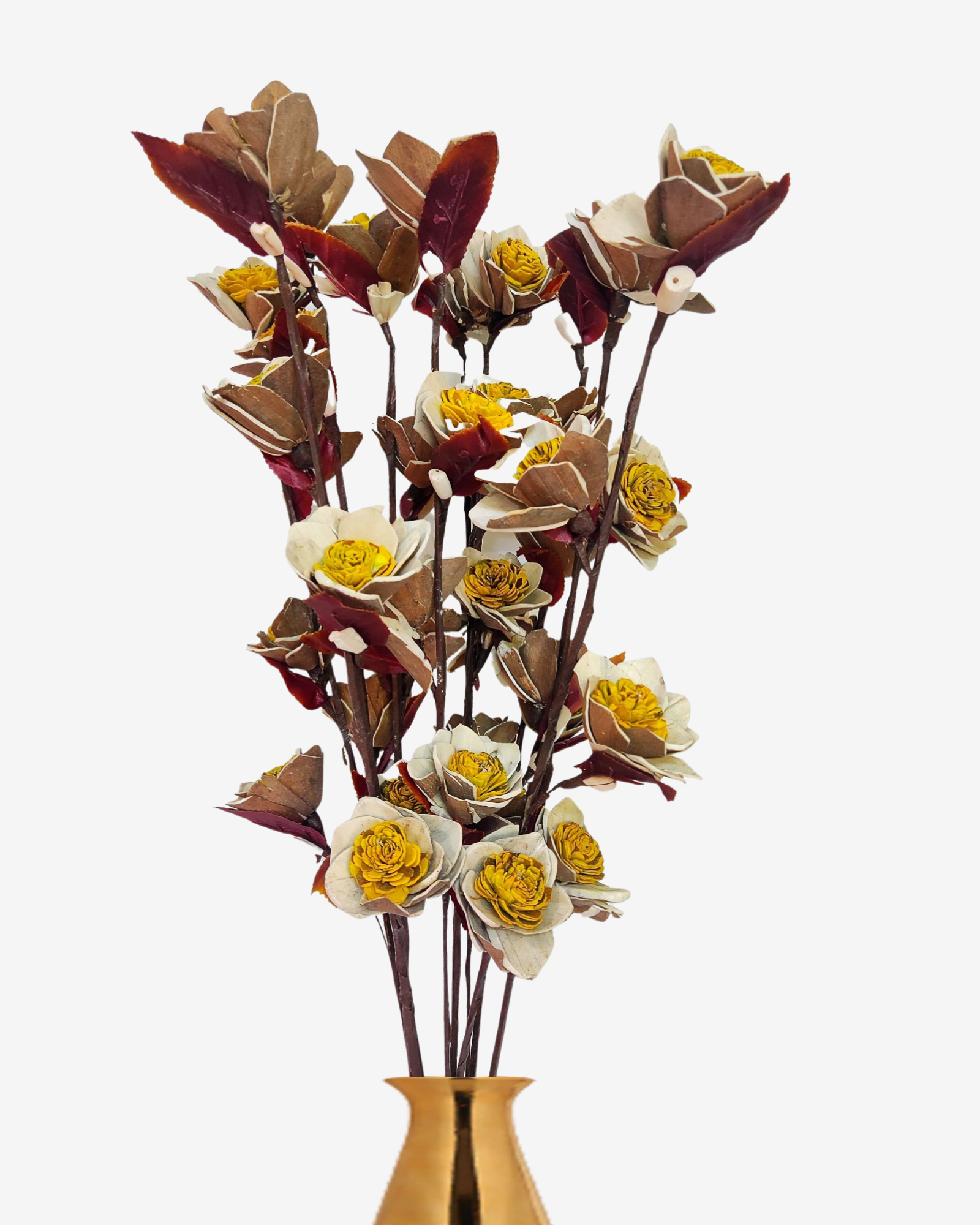 Handmade Sola Red Pappy Joba Flower Stick Joynagar Handicraft Artificial Flowers Decorative color_yellow