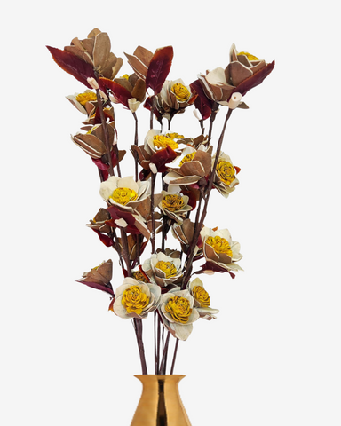 Handmade Sola Red Pappy Joba Flower Stick Joynagar Handicraft Artificial Flowers Decorative color_yellow