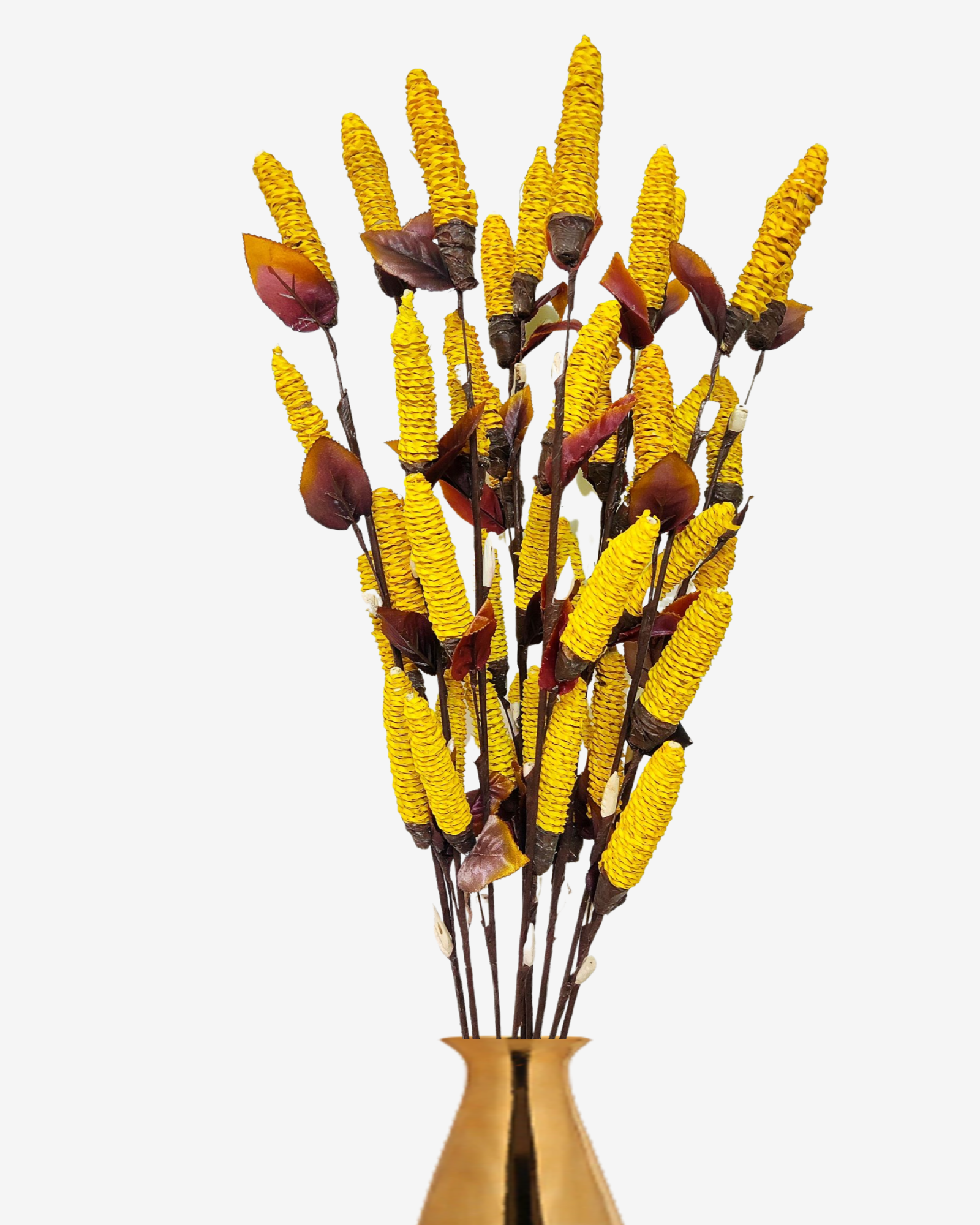 Handmade Palm Leaf Chain Pine Stick Joynagar Handicraft Artificial Flowers color_yellow