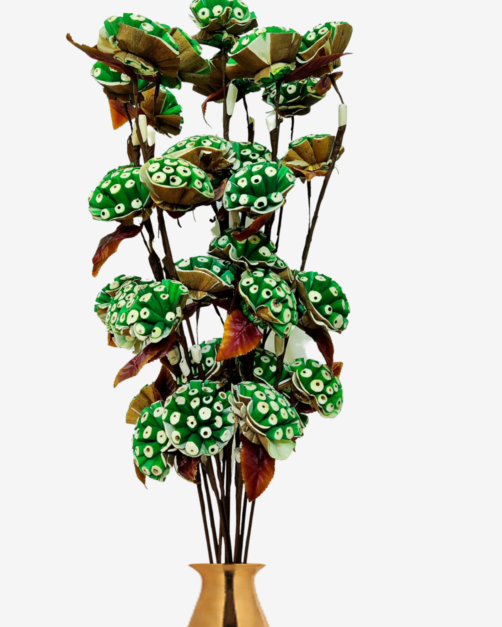 Decorative Burl Sola Wood Flower Stick Joynagar Handicraft Artificial Flowers color_green