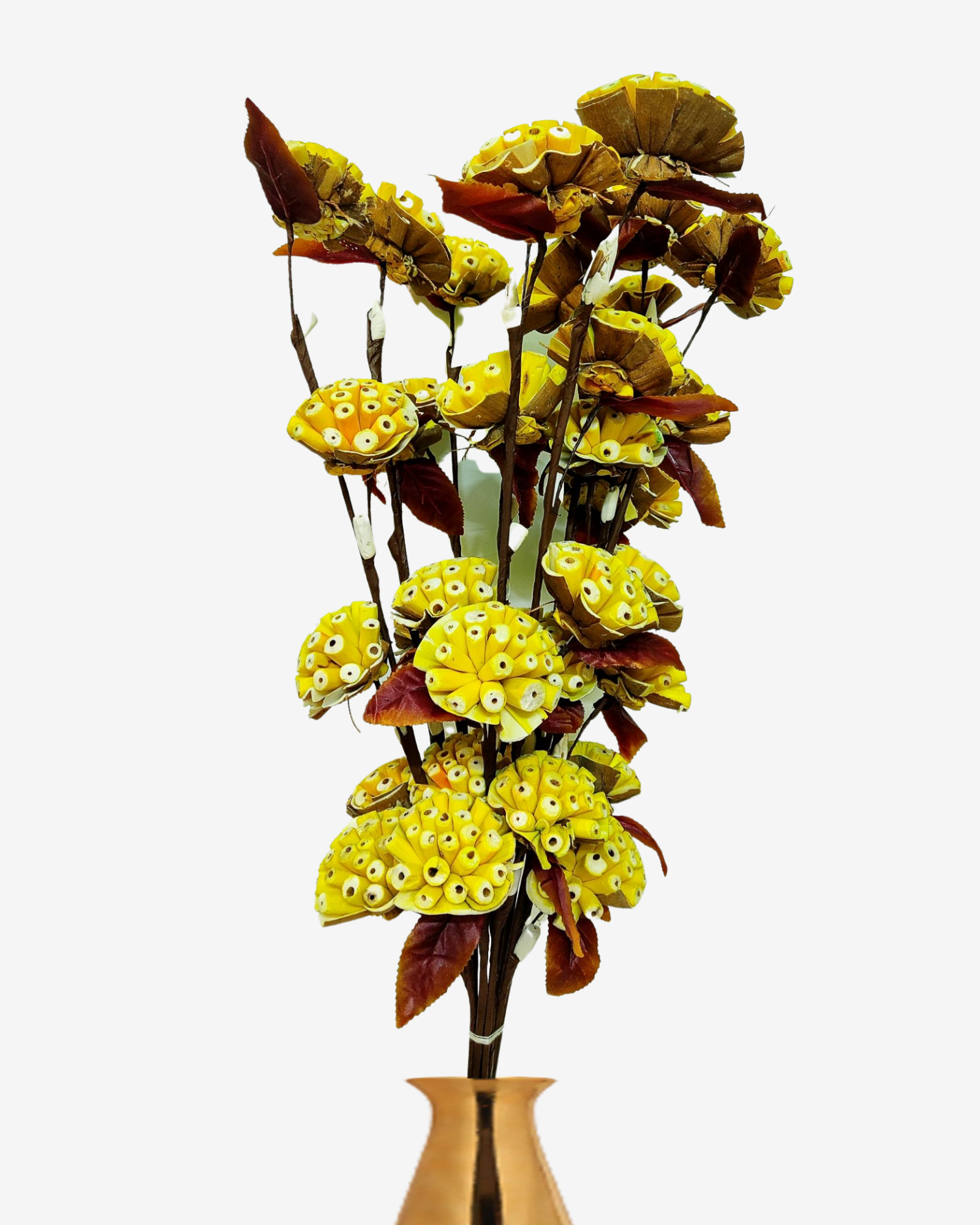 Decorative Burl Sola Wood Flower Stick Joynagar Handicraft Artificial Flowers color_yellow