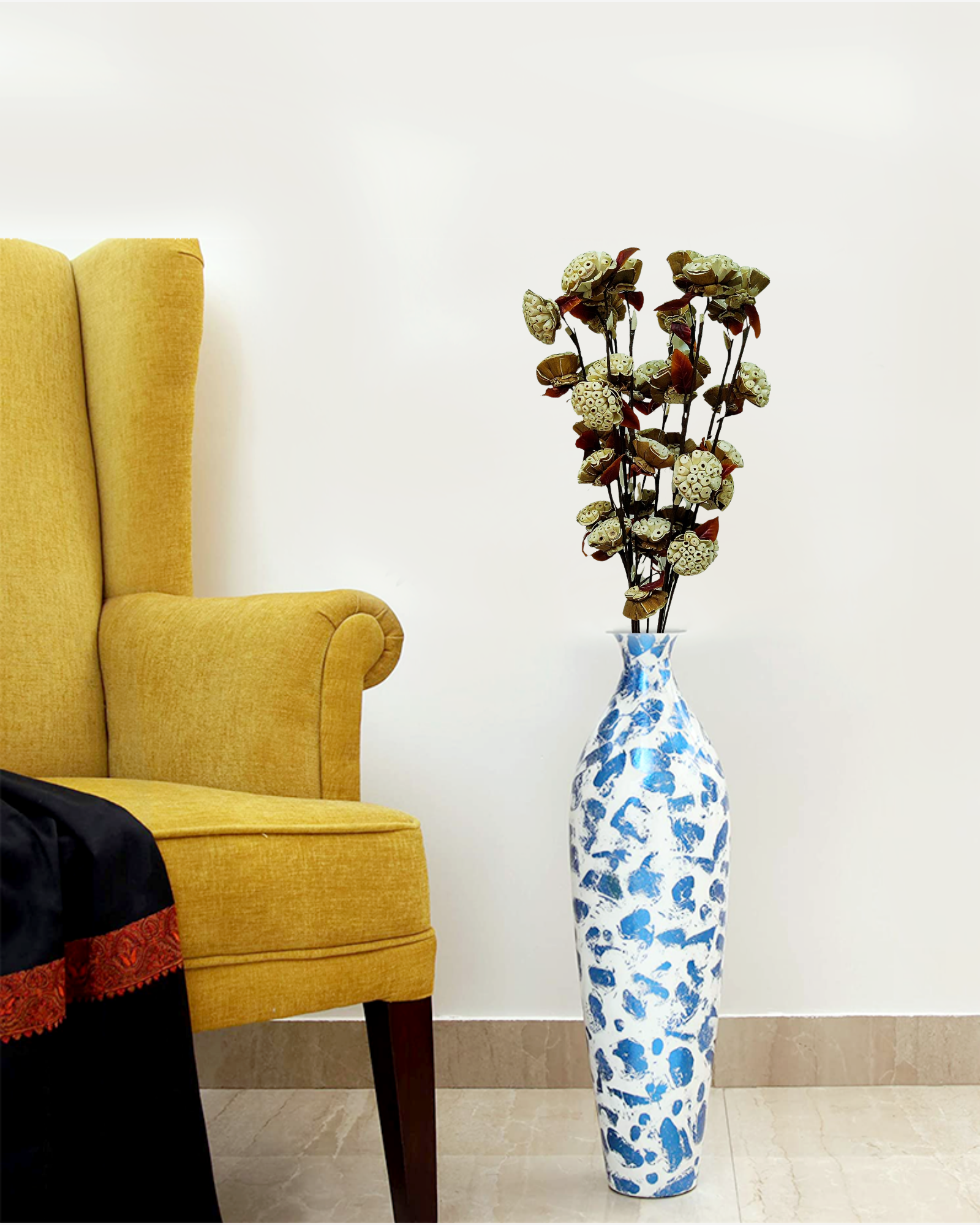 Decorative Burl Sola Wood Flower Stick Joynagar Handicraft Artificial Flowers color_natural