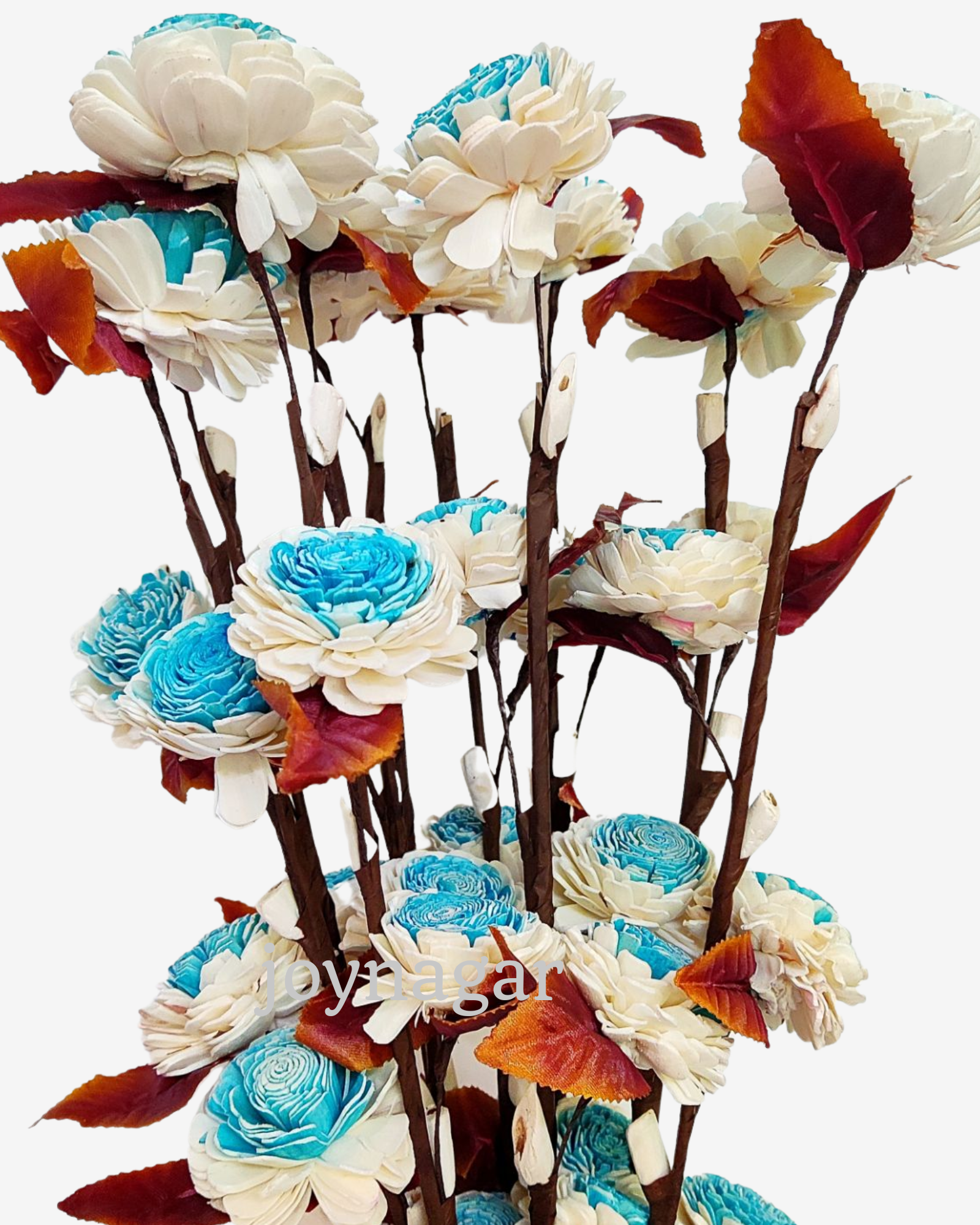 Handmade Sola Dual Belli Flower Stick Joynagar Handicraft Artificial Flowers Homemade color_sky