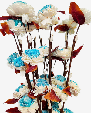 Handmade Sola Dual Belli Flower Stick Joynagar Handicraft Artificial Flowers Homemade color_sky