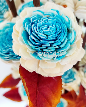 Handmade Sola Dual Belli Flower Stick Joynagar Handicraft Artificial Flowers Homemade color_sky