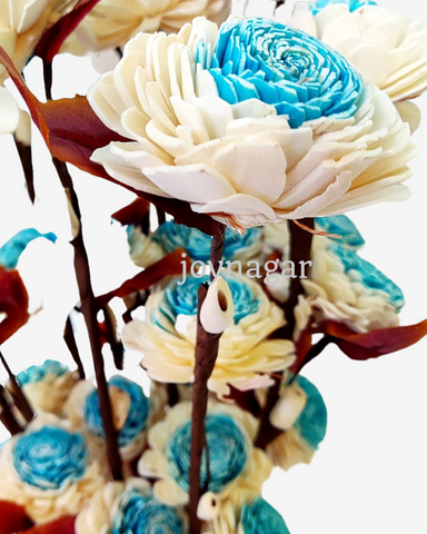 Handmade Sola Dual Belli Flower Stick Joynagar Handicraft Artificial Flowers Homemade color_sky