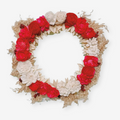 Artificial Dried Flower Wreath 14inch Red-White for decoration. Joynagar - handicraft