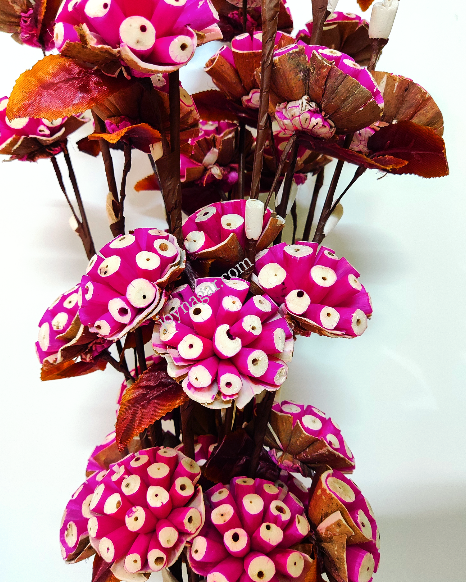 Decorative Burl Sola Wood Flower Stick Joynagar Handicraft Artificial Flowers color_pink