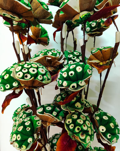 Decorative Burl Sola Wood Flower Stick Joynagar Handicraft Artificial Flowers color_green