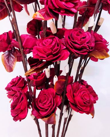 Sola Beauty Rose Flower Stick Joynagar Handicraft Artificial Flowers color_red