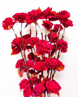 Sola Beauty Rose Flower Stick Joynagar Handicraft Artificial Flowers color_red