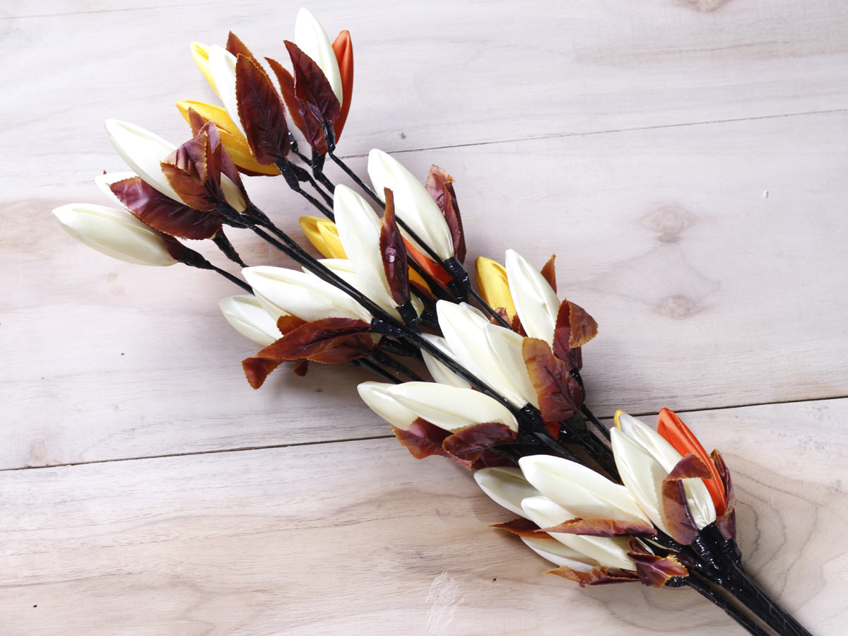 Decorative Silk Lotus Buds Flower Stick Joynagar Handicraft Artificial Flowers color_multicolor