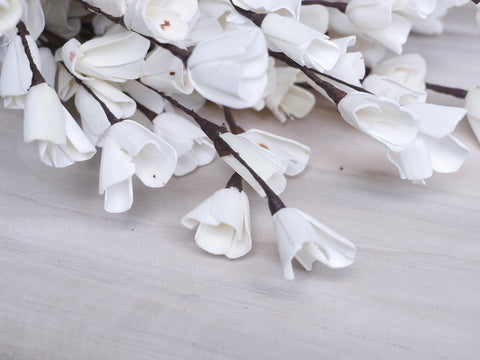 Homemade Sola Lily Flower Stick Joynagar Handicraft Artificial Flowers color_white